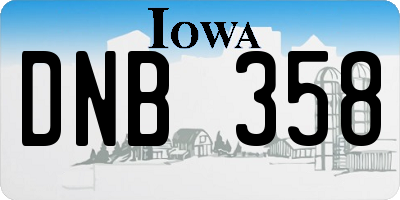 IA license plate DNB358