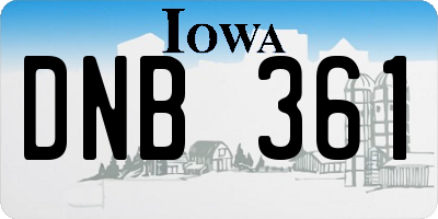 IA license plate DNB361