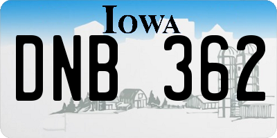 IA license plate DNB362