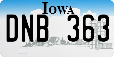 IA license plate DNB363