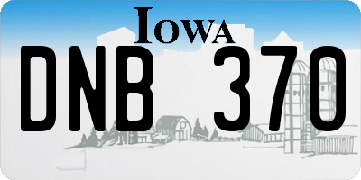 IA license plate DNB370