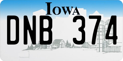 IA license plate DNB374