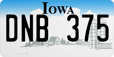 IA license plate DNB375