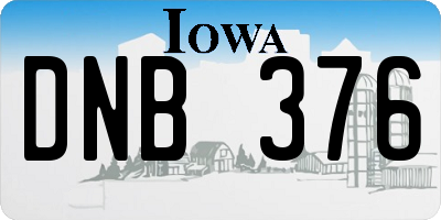 IA license plate DNB376