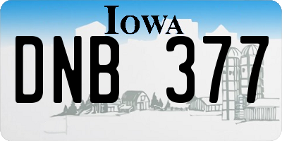 IA license plate DNB377