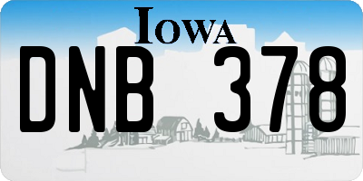 IA license plate DNB378