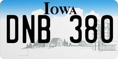 IA license plate DNB380