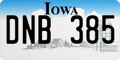 IA license plate DNB385