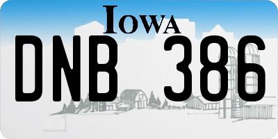 IA license plate DNB386