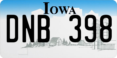 IA license plate DNB398