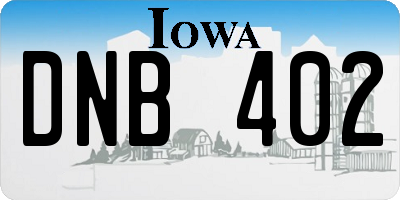 IA license plate DNB402