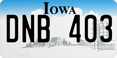 IA license plate DNB403