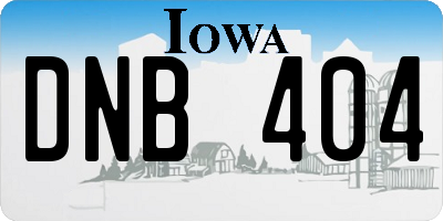 IA license plate DNB404