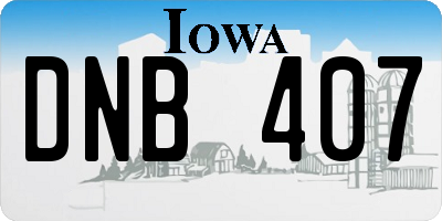 IA license plate DNB407