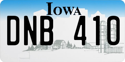 IA license plate DNB410
