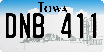 IA license plate DNB411