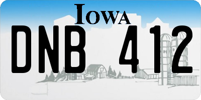 IA license plate DNB412