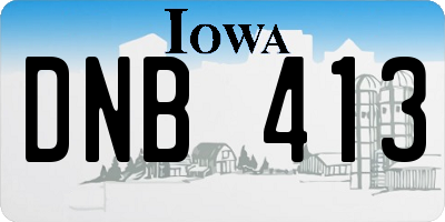IA license plate DNB413