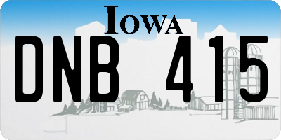 IA license plate DNB415