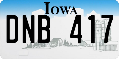 IA license plate DNB417