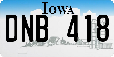 IA license plate DNB418