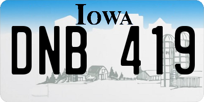 IA license plate DNB419