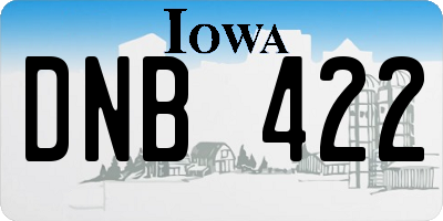 IA license plate DNB422