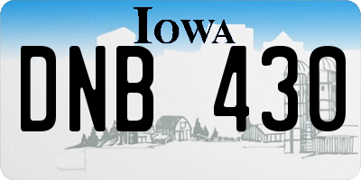 IA license plate DNB430
