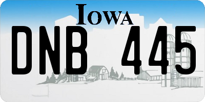 IA license plate DNB445
