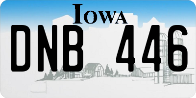 IA license plate DNB446
