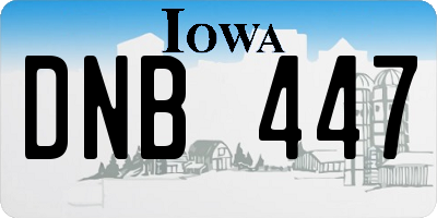 IA license plate DNB447