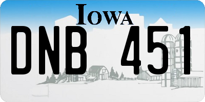 IA license plate DNB451