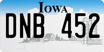 IA license plate DNB452