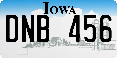 IA license plate DNB456