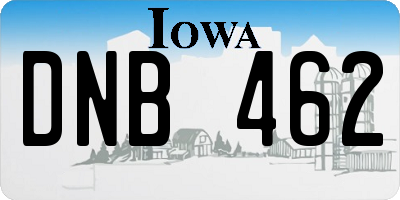 IA license plate DNB462