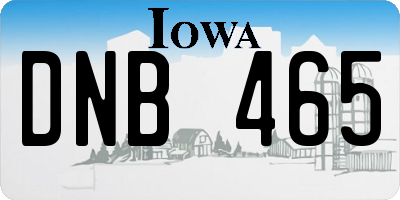 IA license plate DNB465