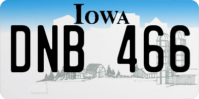 IA license plate DNB466