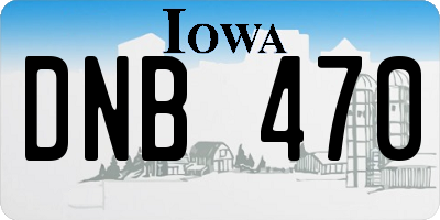 IA license plate DNB470