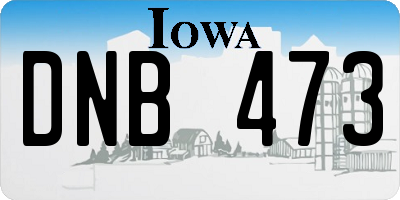 IA license plate DNB473
