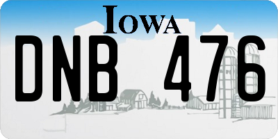 IA license plate DNB476