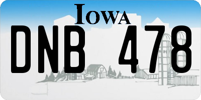 IA license plate DNB478