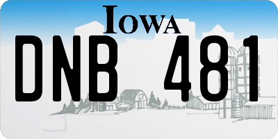 IA license plate DNB481