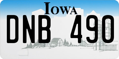 IA license plate DNB490