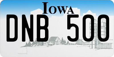 IA license plate DNB500