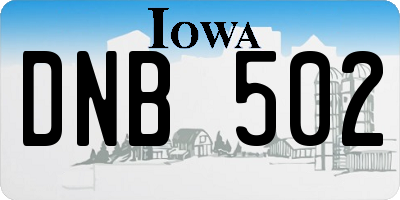IA license plate DNB502