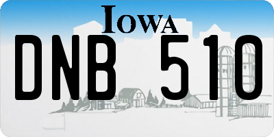 IA license plate DNB510