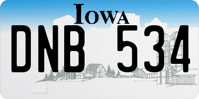IA license plate DNB534