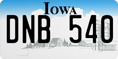 IA license plate DNB540