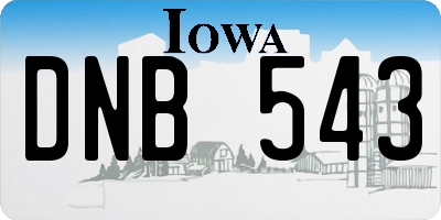 IA license plate DNB543