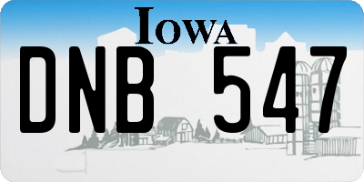IA license plate DNB547